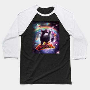 Space Sloth Riding Llama Unicorn - Taco & Burrito Baseball T-Shirt